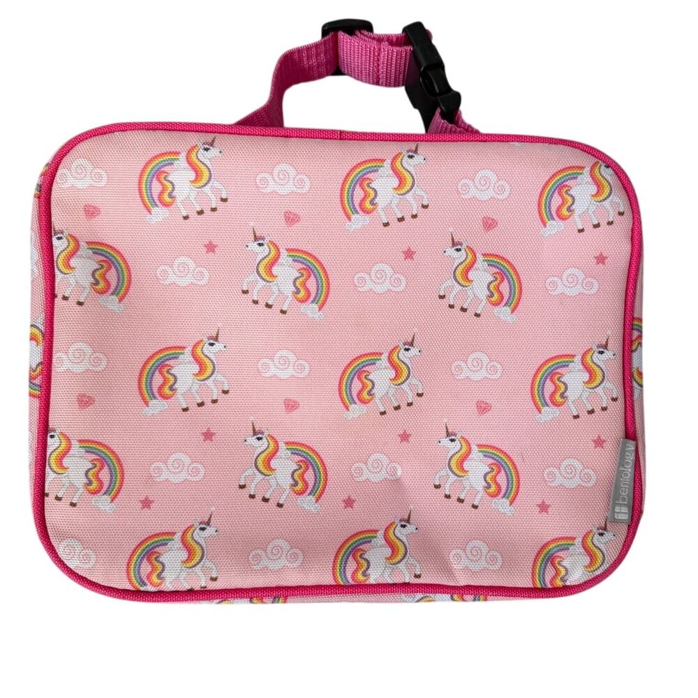 Bentology Kids Insulated Lunch Bag — Unicorn Rainbow Pink Bento Box